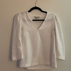 White casual work shirt 3/4 sleeve